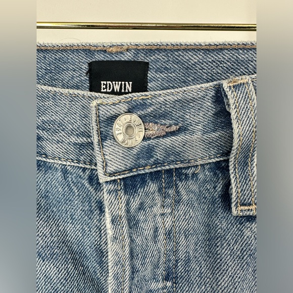 Edwin Kali High Rise Ankle Jeans Distressed Vintage Straight Cotton Womens 27 - Picture 3 of 10